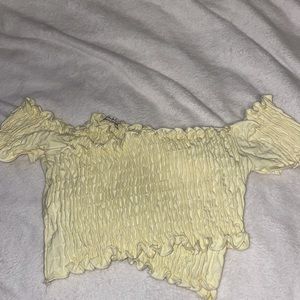 Free people yellow off the shoulder crop